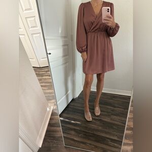 Express Long Sleeve Mauve Dress